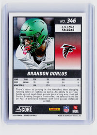 2024 Panini Score Football Brandon Dorlus RC #346 Pink Eclipse Ellipse /299 - back