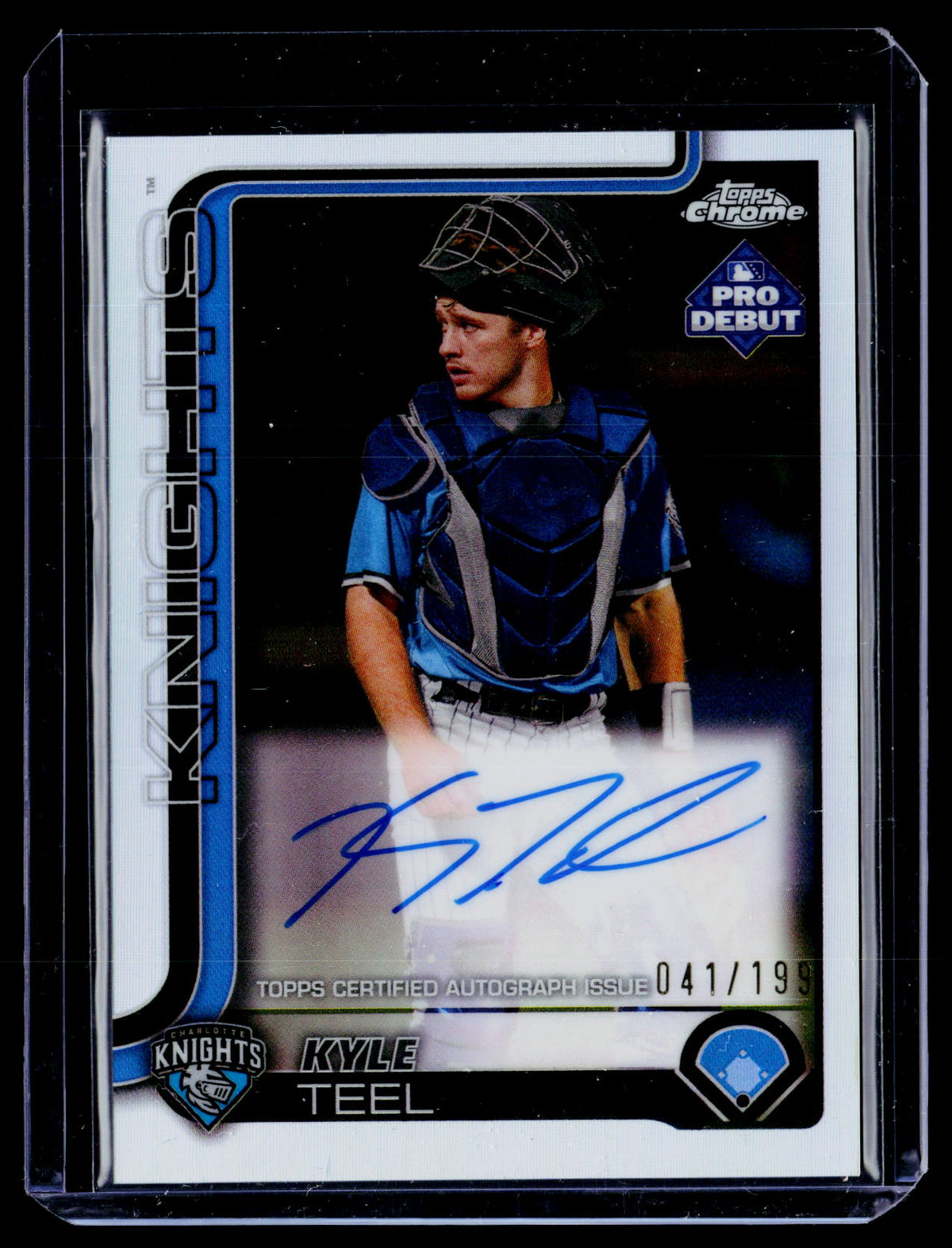 Kyle Teel 2025 Topps Pro Debut #PDC-185 Chrome Refractors #/199 Auto - front