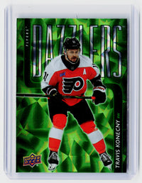 2025-26 Upper Deck Extended Series Dazzlers Green DZ-129 Travis Konecny - front