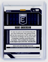 2026 Panini Donruss Elite Baseball Elite Prospects Kade Anderson #108 Seattle Mariners - back