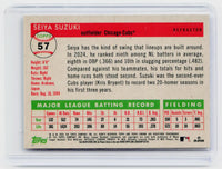 2025 Topps Chrome Seiya Suzuki #57 Refractor Chicago Cubs - back