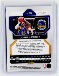 2021-22 Panini Prizm Jordan Poole Red Ice Prizm #222 - back