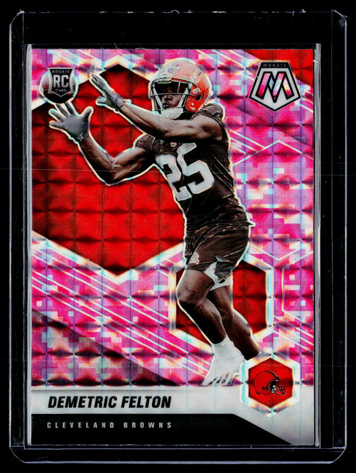 2021 Panini Mosaic Football Demetric Felton Red Mosaic Rookie #394 - front
