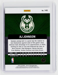 2024-25 Panini Revolution AJ Johnson Rookie Card #140 Milwaukee Bucks - back