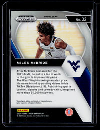 2021 Panini Prizm Draft Picks Miles McBride #32 Red White Blue Prizm Rookie Card - back
