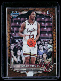 2025 Topps Bowman Chrome University Basketball Donald Hand Jr. BCP-57 Boston College - front