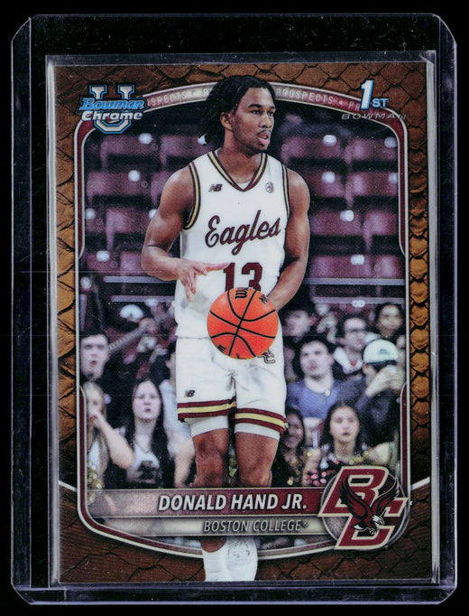 2025 Topps Bowman Chrome University Basketball Donald Hand Jr. BCP-57 Boston College - front