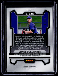 2024 Panini Prizm Baseball Chase Dollander Blue Prizms RC #246 /199 - back