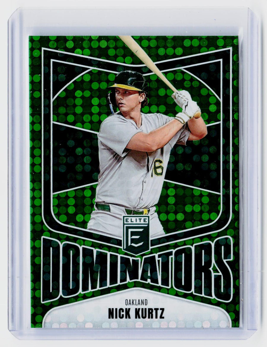2026 Panini Donruss Elite Dominators Green Nick Kurtz #6 Oakland Athletics - front