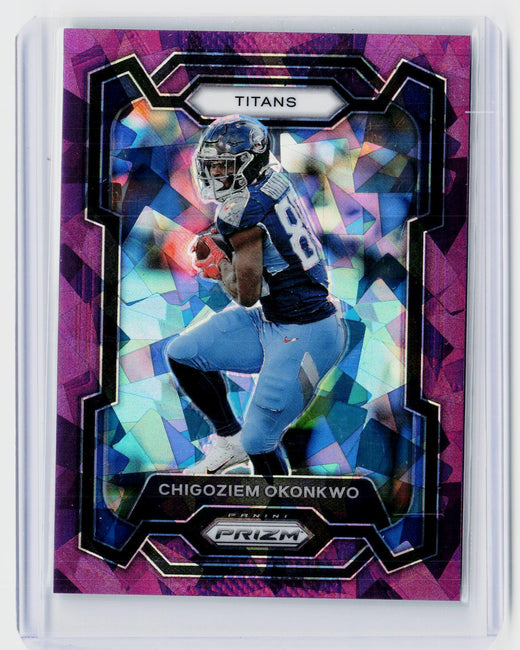 2023 Panini Prizm Football Chigoziem Okonkwo #288 Purple Tennessee Titans - front