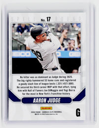 2026 Panini Donruss Elite Spellbound Aaron Judge #17 New York Yankees - back