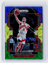 2021-22 Panini Prizm Basketball Malachi Flynn Blue Yellow Green Prizm #111 Toronto Raptors - front