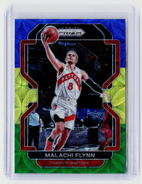 2021-22 Panini Prizm Basketball Malachi Flynn Blue Yellow Green Prizm #111 Toronto Raptors - front