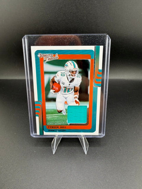 2025 Panini Donruss Threads Tyreek Hill Miami Dolphins DTH-THL Memorabilia Card - front