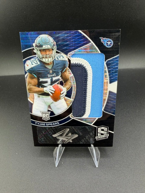 2023 Panini Spectra Radiant Rookie Patch Signatures Tyjae Spears #RAD-TSP Meta /10 Auto Patch RC - front