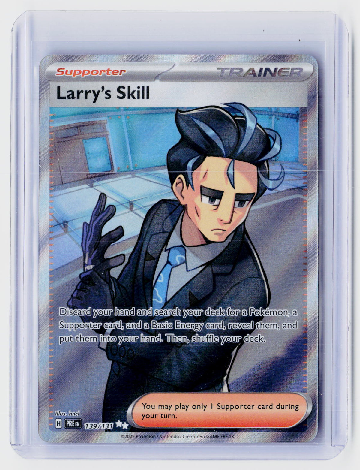 2025 Pokémon Prismatic Evolutions Larry's Skill Ultra Rare 139/131 - front