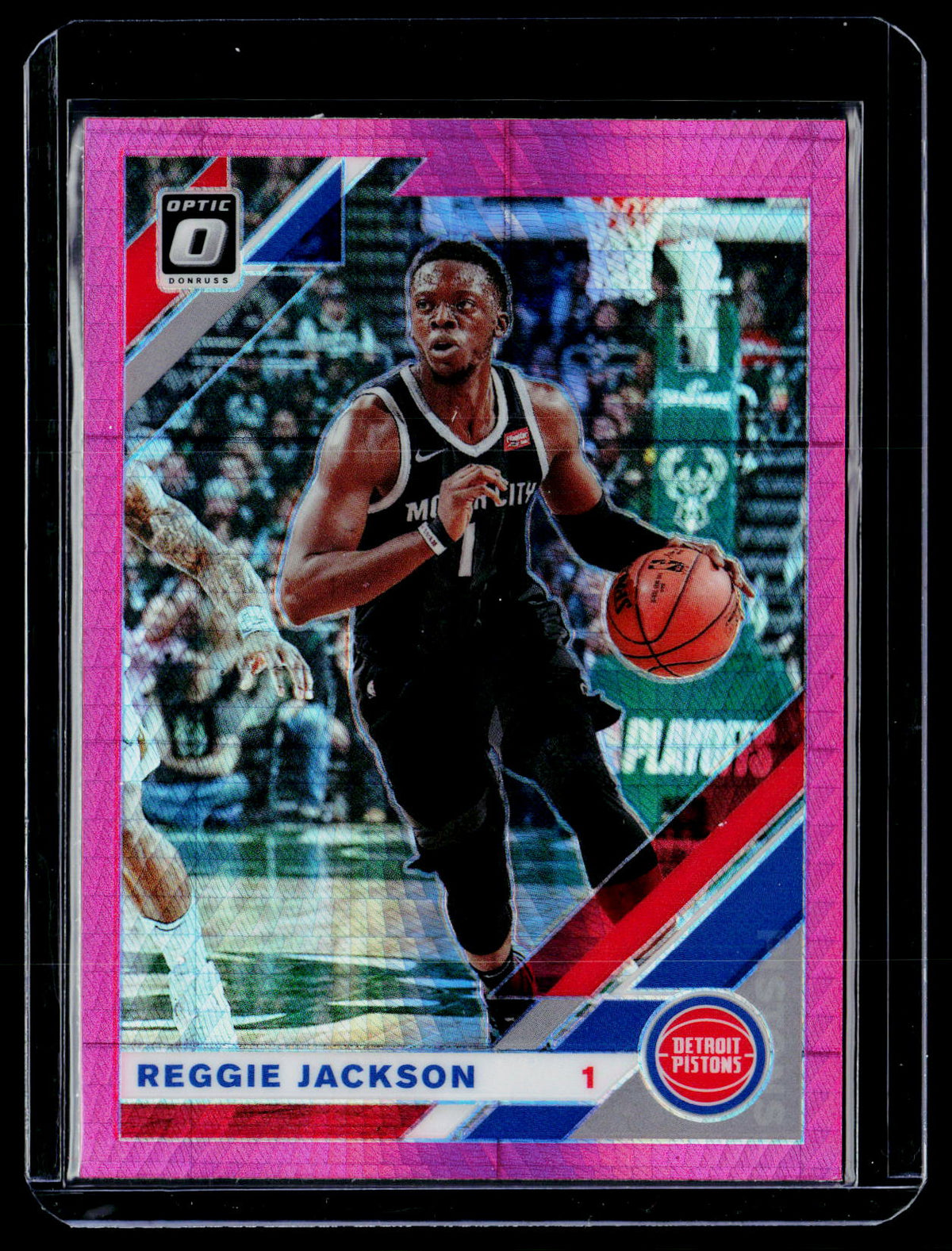 2019-20 Panini Donruss Optic Reggie Jackson #106 Base Pink Pistons - front