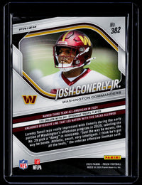 2025 Panini Prizm Football Josh Conerly Jr. #382 Green Flash Rookie - back