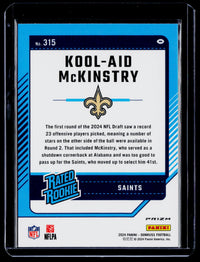2024 Panini Donruss Optic Rated Rookie Kool-Aid McKinstry #315 Pink Holo - back