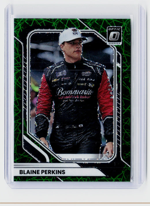 2026 Panini Donruss Racing Optic Green Prizm Blaine Perkins #39 /99 - front