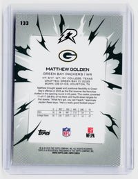 2025 Topps Ripped Football Matthew Golden Rookie Card #133 Green Bay Packers - back