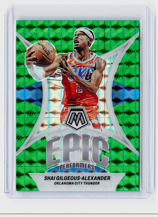 2023-24 Panini Mosaic Epic Performers Green Mosaic Shai Gilgeous-Alexander EP-1 - front
