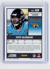 2024 Panini Score Football Foye Oluokun #129 Ellipse /299 - back