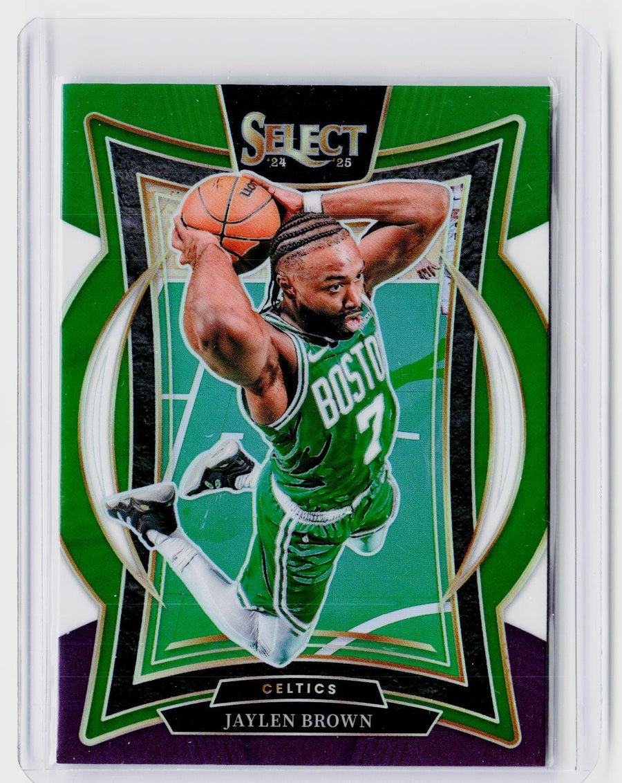 2024-25 Panini Select Basketball Jaylen Brown Concourse Green Prizm #29 - front
