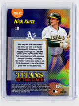 2026 Topps Titans of the Game Nick Kurtz TOG-22 Athletics Rookie Card - back