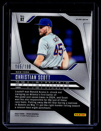 2025 Panini Prizm Baseball Christian Scott Blue Prizm #92 /199 - back