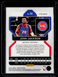 2021-22 Panini Prizm Basketball Josh Jackson #190 Detroit Pistons - back