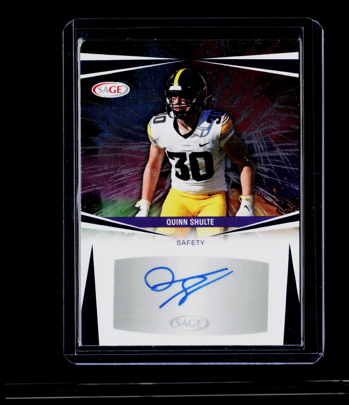 2025 SAGE Autograph Quinn Shulte University of Iowa A-QS - front