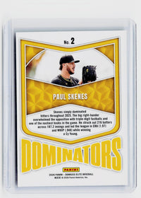 2026 Panini Donruss Elite Baseball Dominators Paul Skenes No. 2 - back