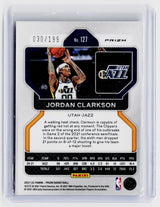 2021-22 Panini Prizm Jordan Clarkson Blue Prizm /199 #127 Utah Jazz - back