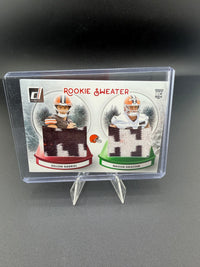 2025 Panini Donruss Rookie Sweater Dillon Gabriel & Mason Graham Cleveland Browns SWED-CLE - front
