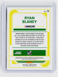 2026 Panini Donruss Racing Ryan Blaney #15 - back