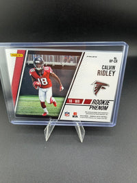 2018 Panini Donruss Optic Rookie Phenom Calvin Ridley RP-CR Rookie Memorabilia Card - back