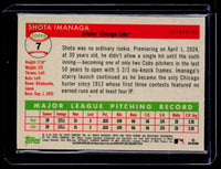 2025 Topps Chrome Refractor #7 Shota Imanaga Chicago Cubs Autograph - back