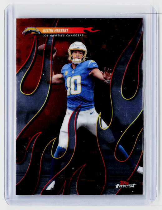 2025 Topps Finest Football Torchers I-21 Justin Herbert Los Angeles Chargers - front