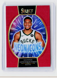 2024-25 Panini Select Giannis Antetokounmpo Red Mezzanine #16 Bucks - front
