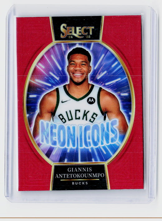 2024-25 Panini Select Giannis Antetokounmpo Red Mezzanine #16 Bucks - front
