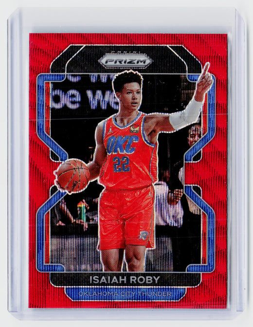2021-22 Panini Prizm Isaiah Roby Red Wave Prizm #133 Oklahoma City Thunder - front