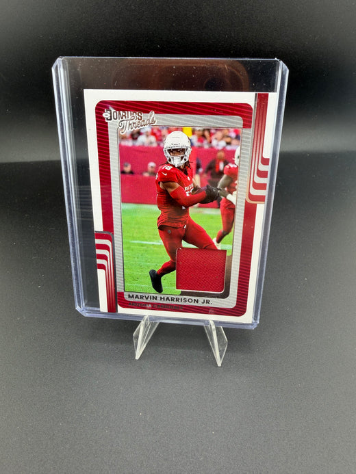 2025 Panini Donruss Threads Marvin Harrison Jr. Arizona Cardinals Memorabilia Card DTH-MHJ - front