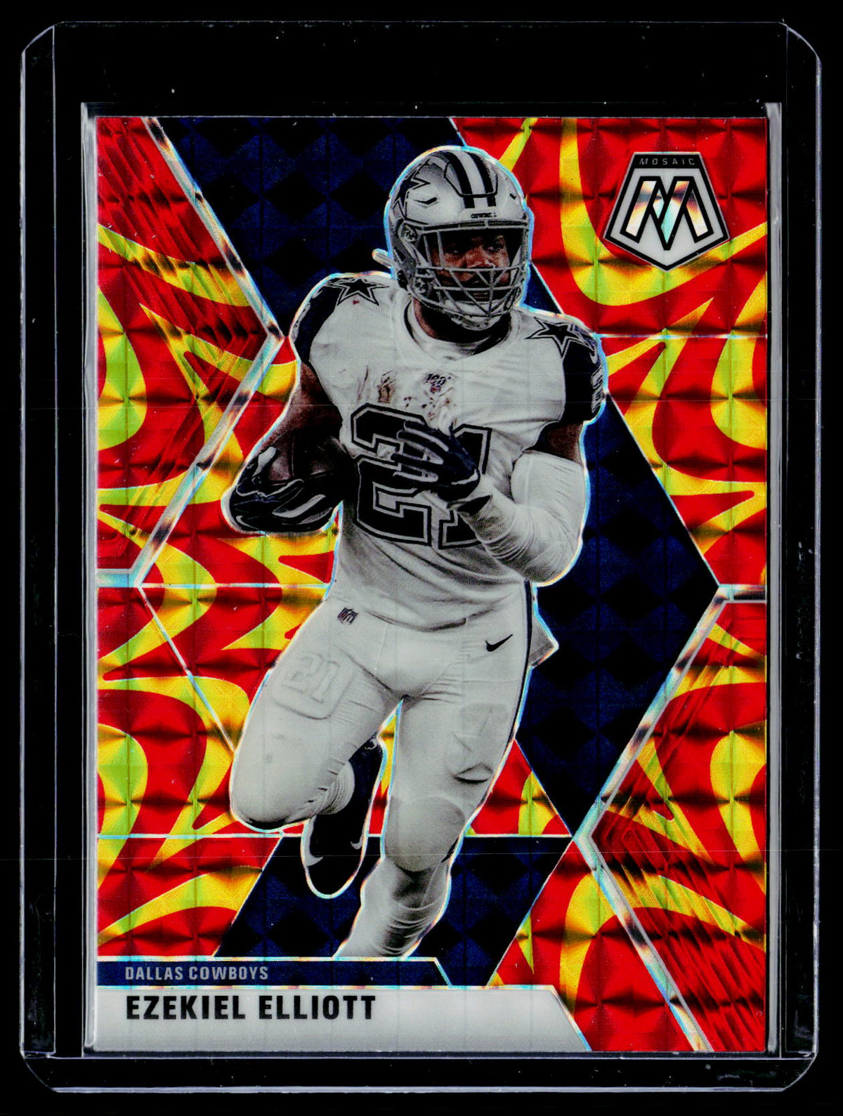 2020 Panini Mosaic Football Ezekiel Elliott Mosaic Reactive Orange #60 - front