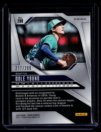 2025 Panini Prizm Baseball Cole Young Red Prizm #280 /299 - back