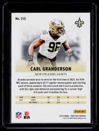 2024 Panini Prestige Xtra Points Carl Granderson #215 - back