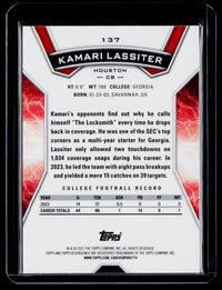 2024 Topps Resurgence Football Kamari Lassiter Rookie Card #137 - back