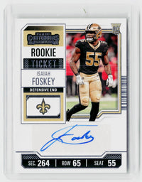 2023 Panini Contenders Football Isaiah Foskey Rookie Ticket Autograph #239 - front