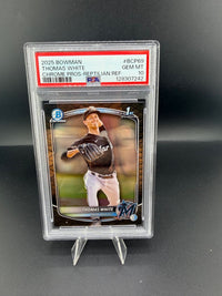 2025 Topps Bowman Chrome Prospects Reptilian Refractor Thomas White BCP-69 PSA 10 - front