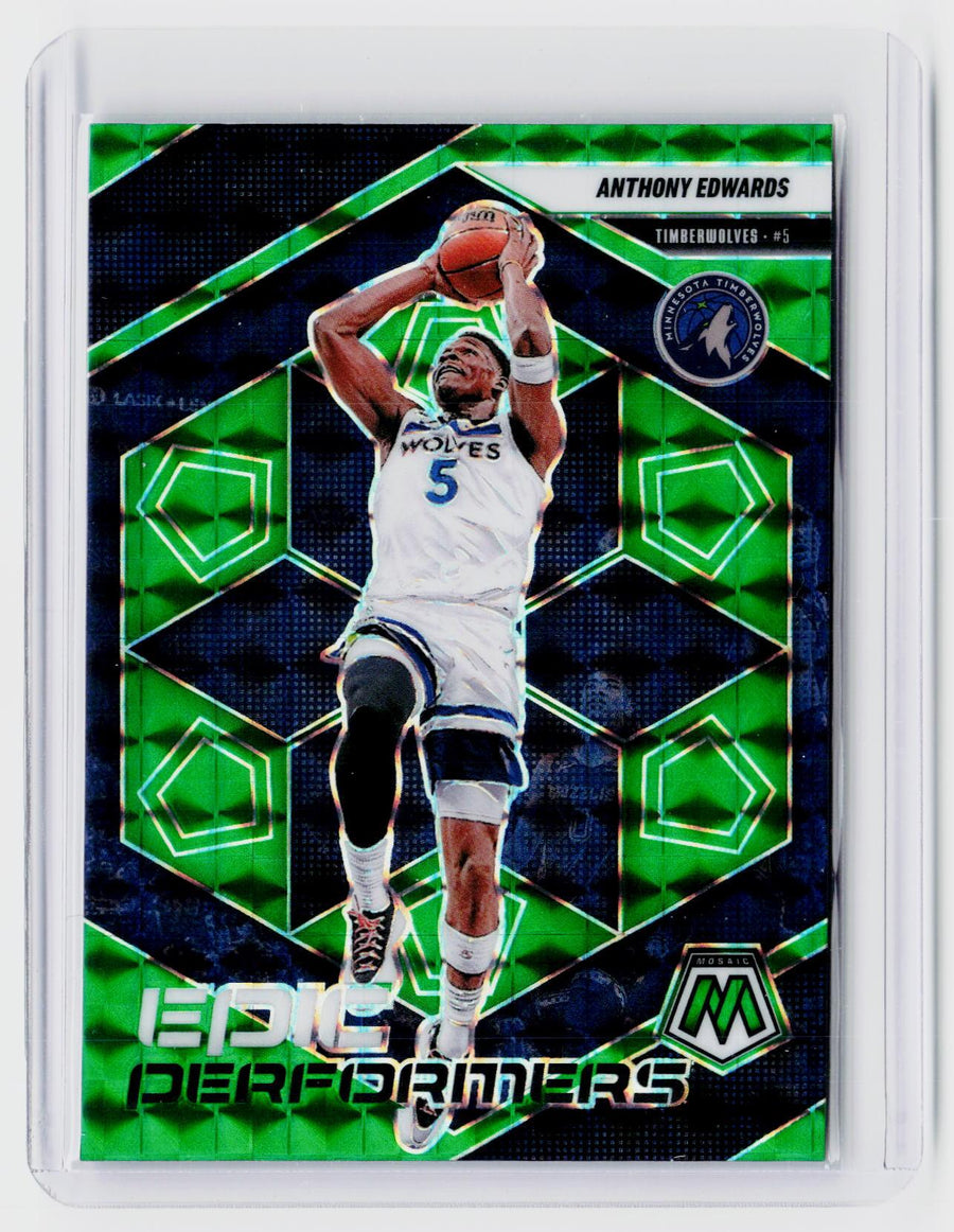 2024-25 Panini Mosaic Epic Performers Green Mosaic Anthony Edwards #9 - front